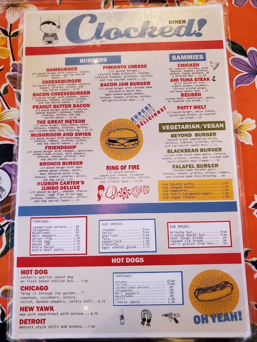 Menu Clocked!diner-4