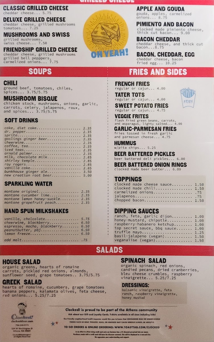 Menu Clocked!diner-5