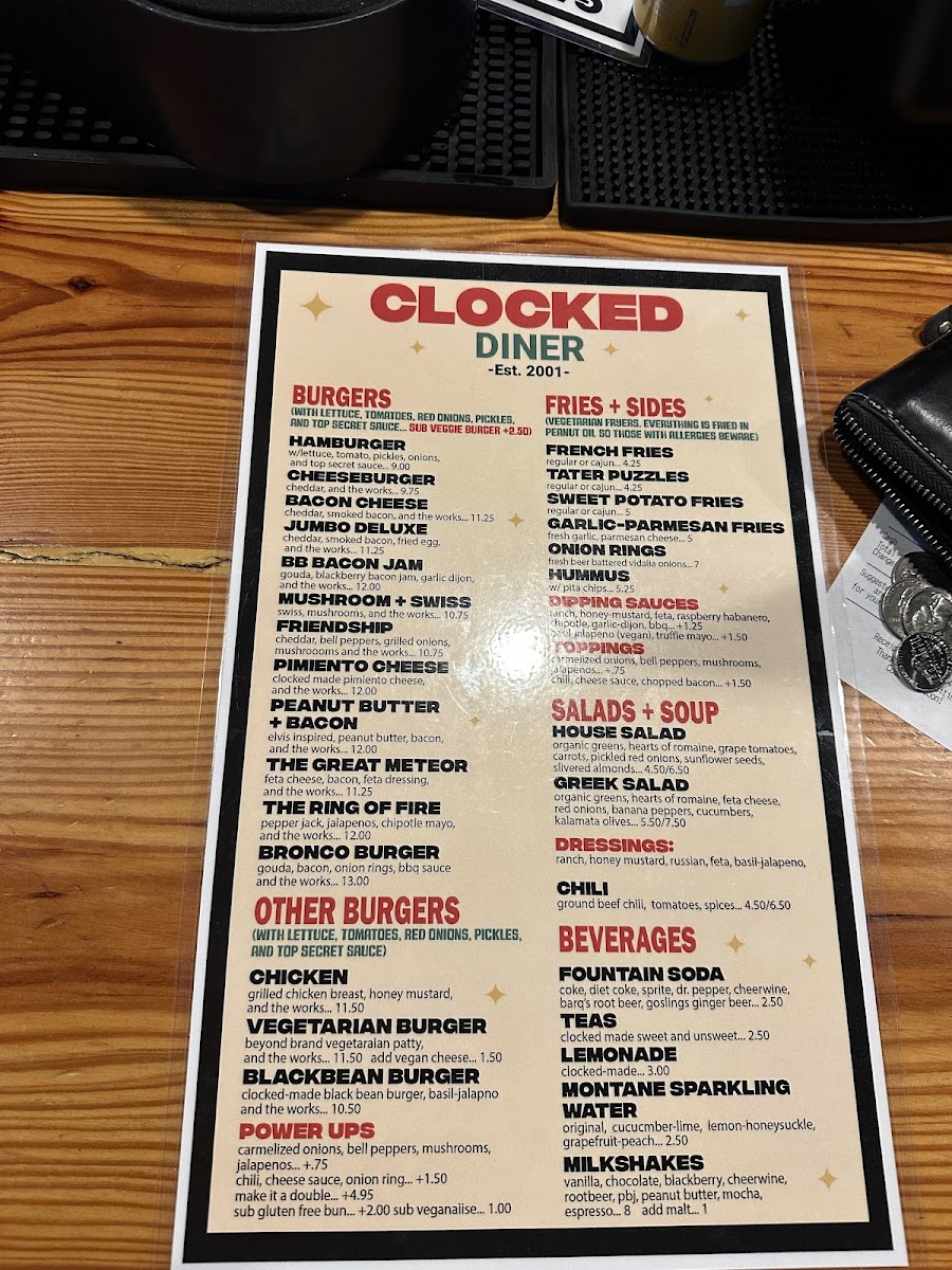 Menu Clocked!diner-6