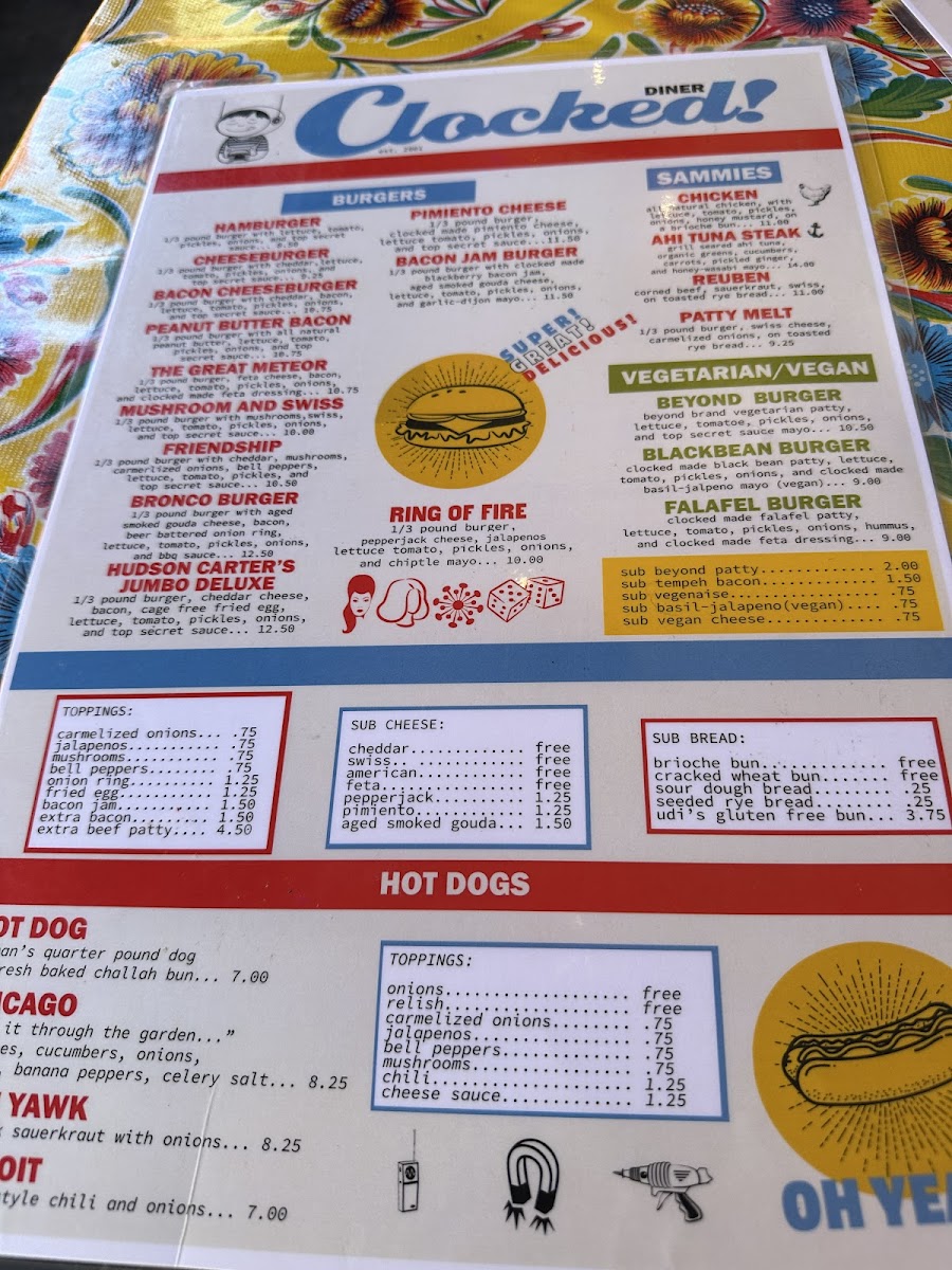 Menu Clocked!diner-7