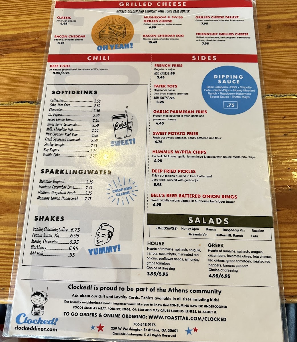 Menu Clocked!diner-9